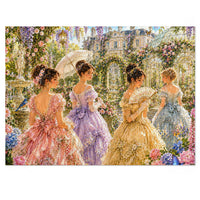 Victorian Garden Scene Jigsaw Puzzle with Tin (252, 500, 1000 puzzle pieces)