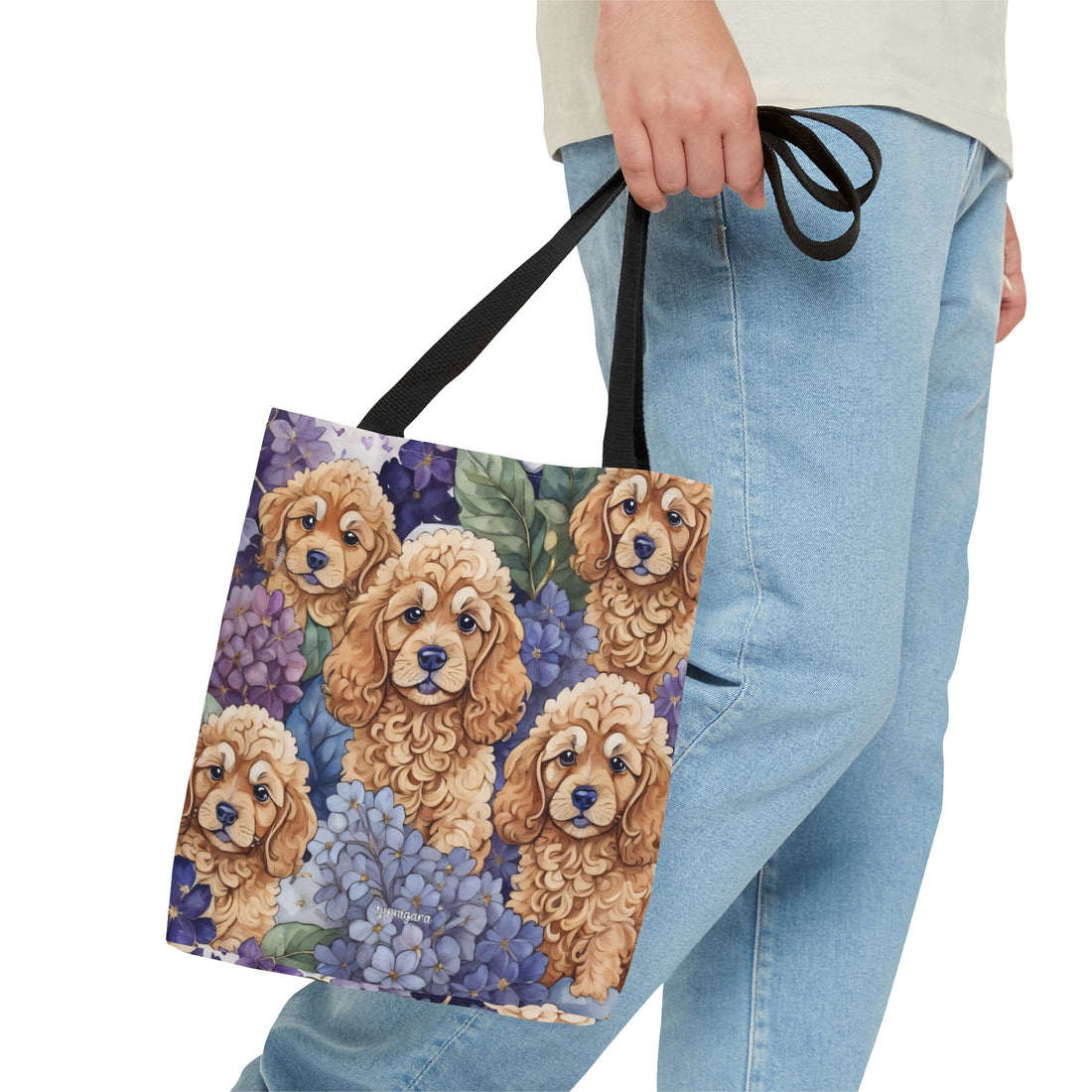 Goldendoodle Hydrangea Peek-a-Boo Tote Bag