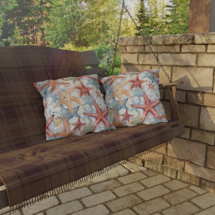 Starfish Beach Vibe Patterned Outdoor Pillows