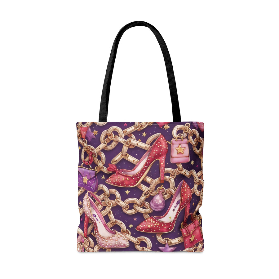 Chic Couture Crimson Glamorous Shopping Tote Bag