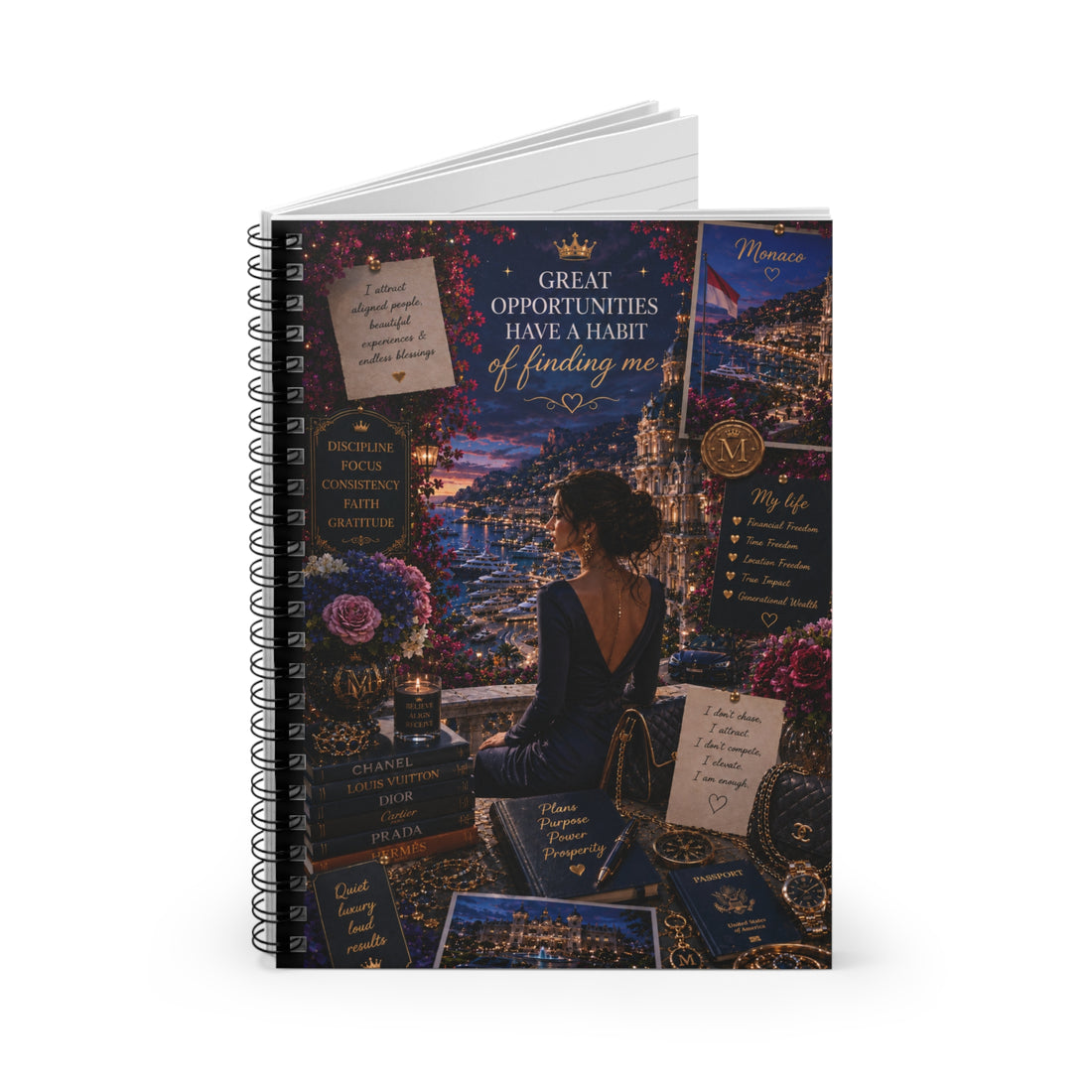Great Opportunities Find Me (Evening) Spiral Notebook - Ruled Line