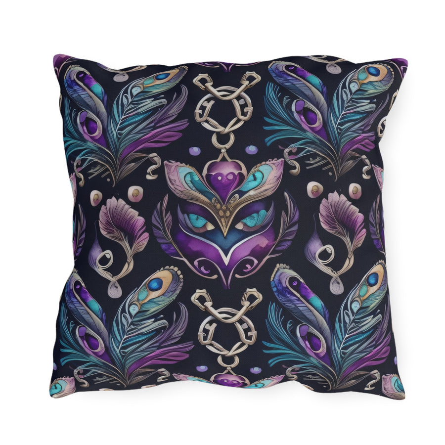 Midnight Masquerade Outdoor Pillows