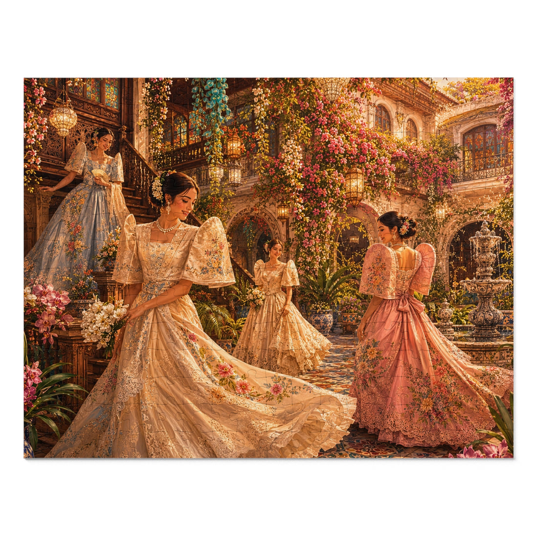 Filipiniana Courtyard Promenade Jigsaw Puzzle with Tin (252, 500, 1000 pieces)