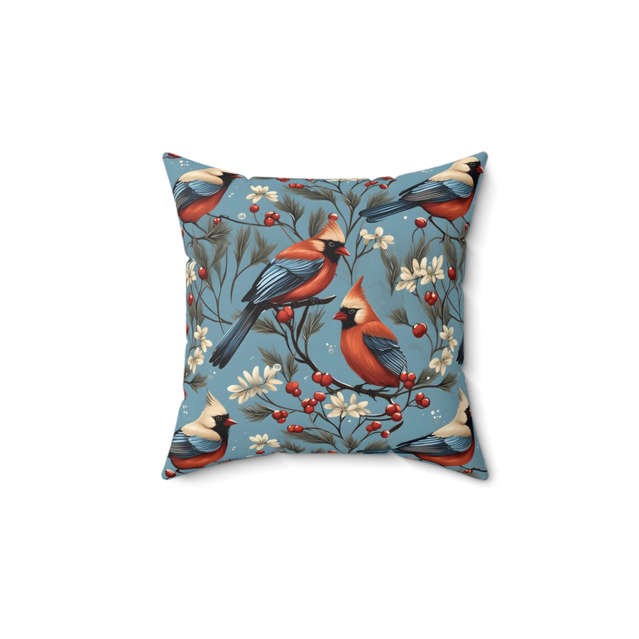 Waltz of The Cardinals Holiday Square Pillow