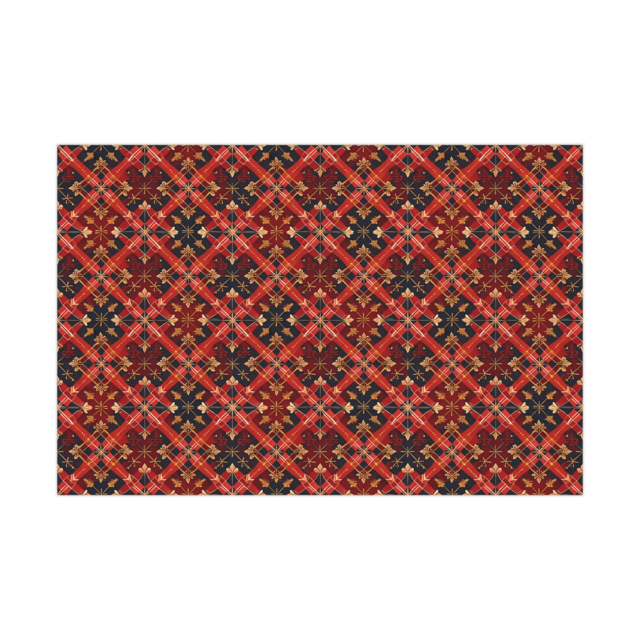 Ethnic Red Gold Gift Wrap Papers