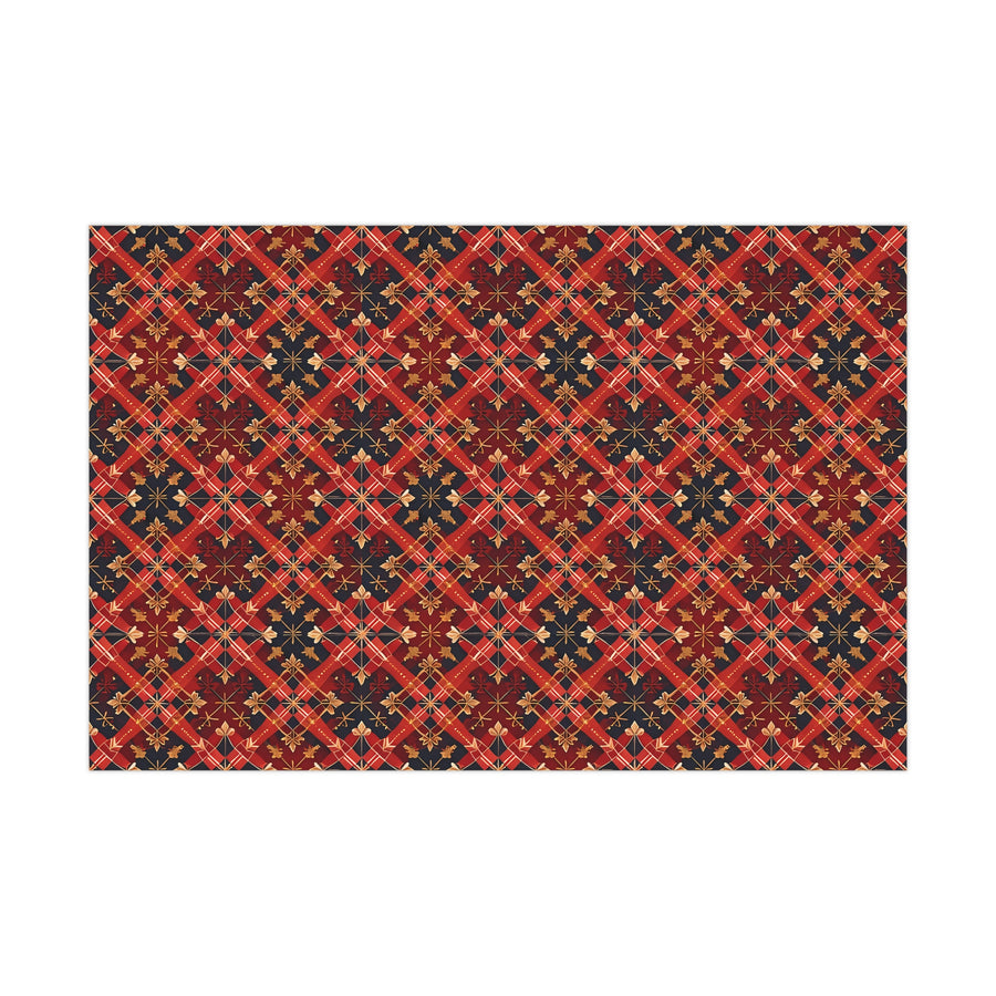 Ethnic Red Gold Gift Wrap Papers