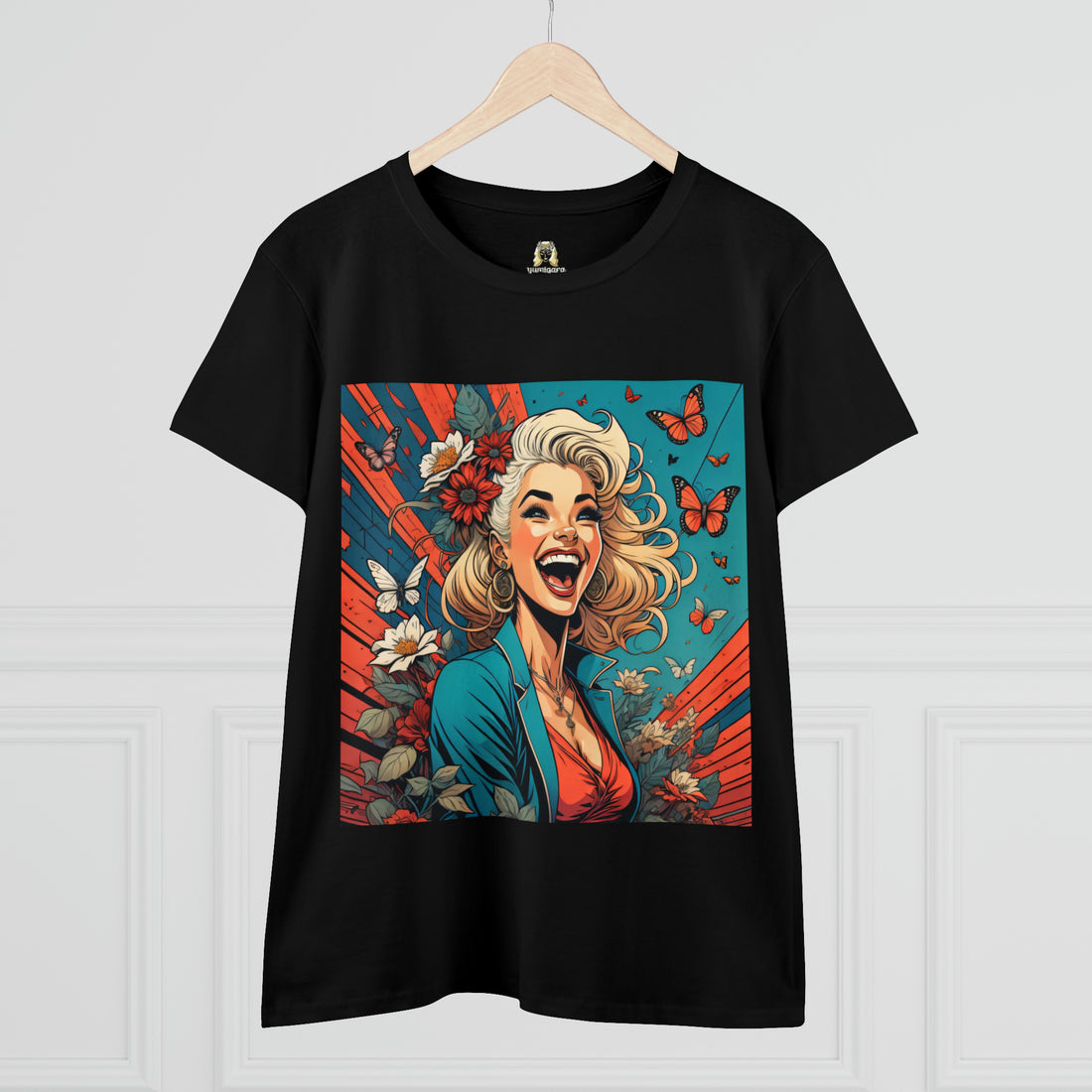 Happiness Laughter and Butterflies Marilyn Women's Midweight Cotton Tee