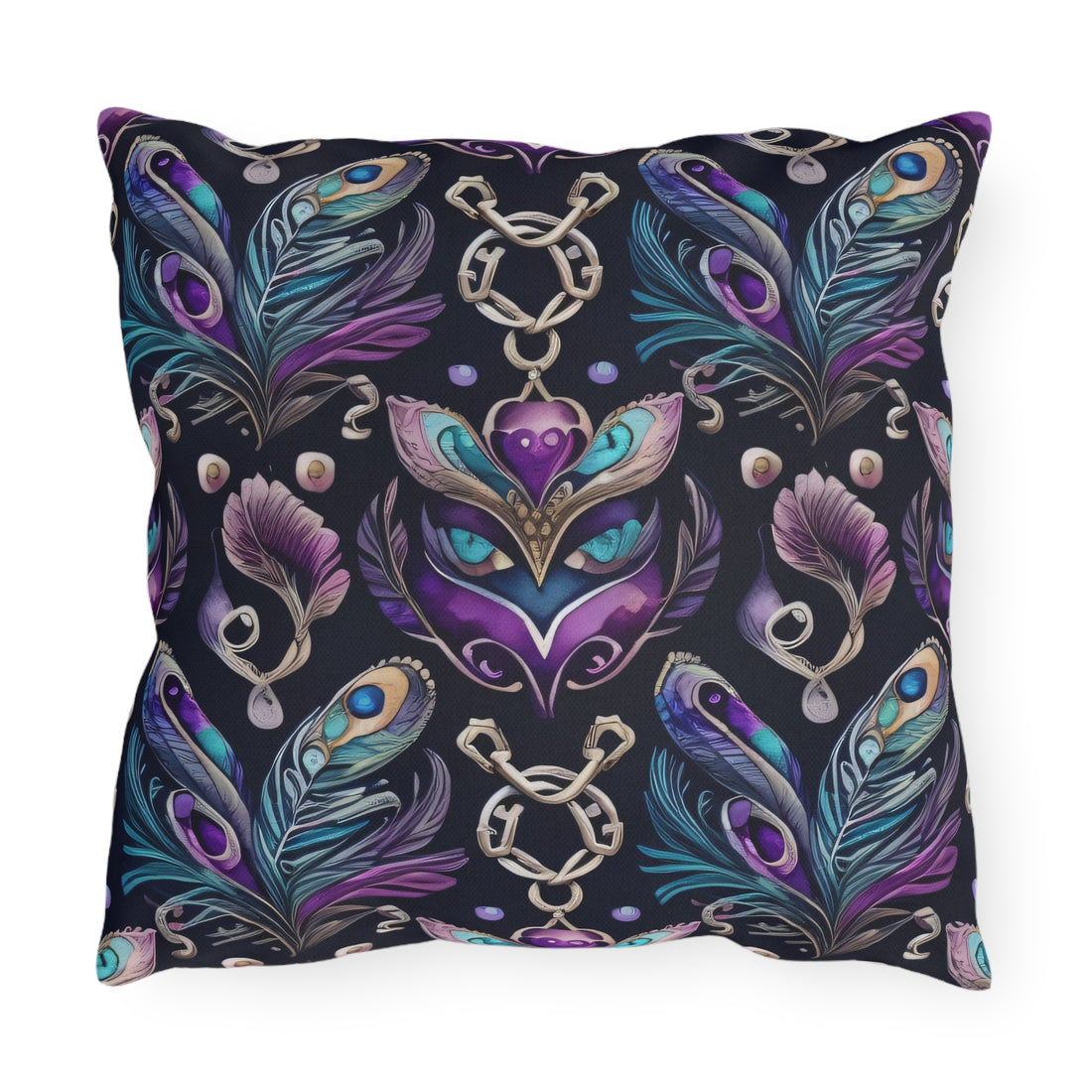 Midnight Masquerade Outdoor Pillows