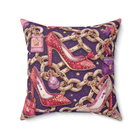 Yumigara Throw PIllow with Stilleto Heels and Small Purse Key Chains