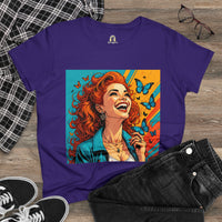 Happiness Laughter and Butterflies Jeanie Women's Midweight Cotton Tee