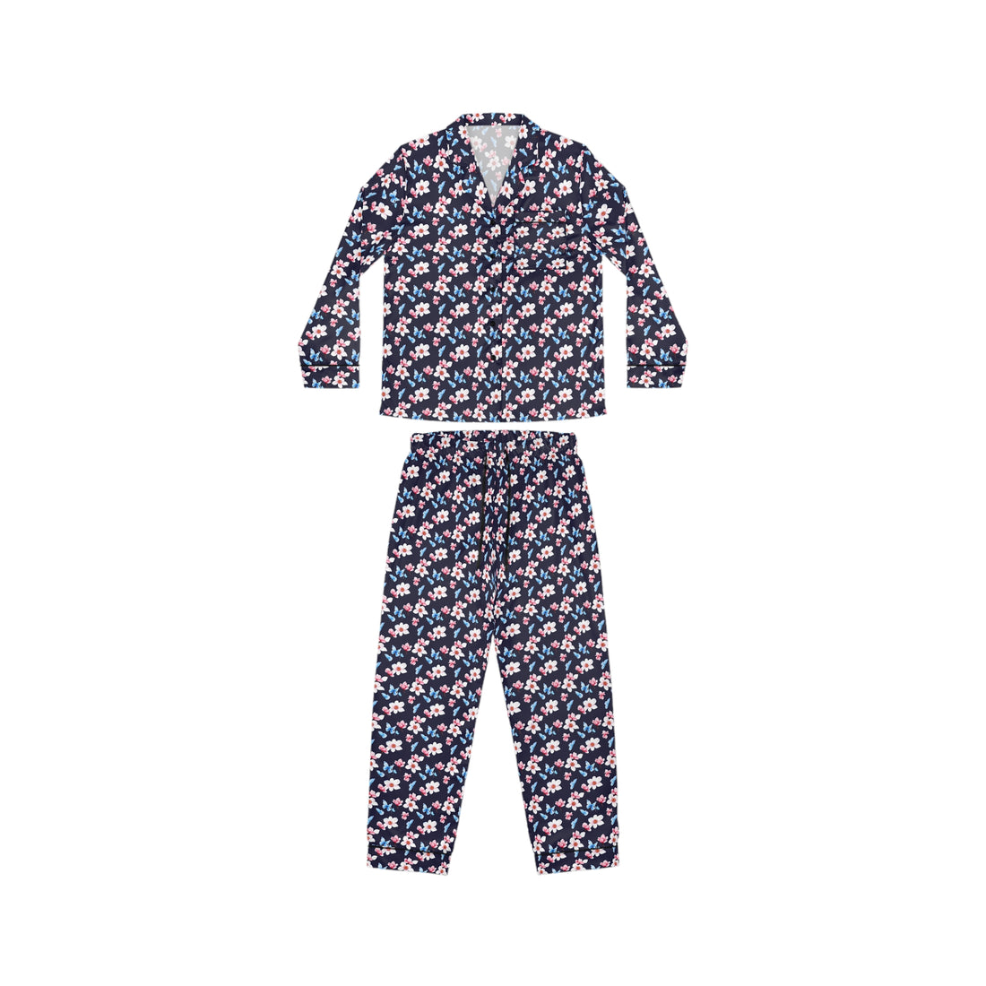 Cherry and Magnolia Bloom Women's Luxury Satin Pajamas (AOP)