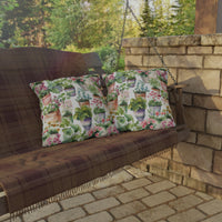 Colorful Flower Planters Patterned Outdoor Pillows