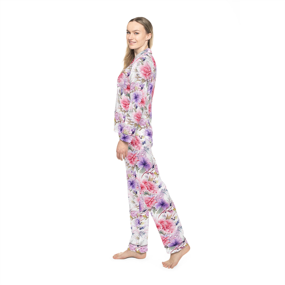 Peony Fantasy Women's Luxury Satin Pajamas