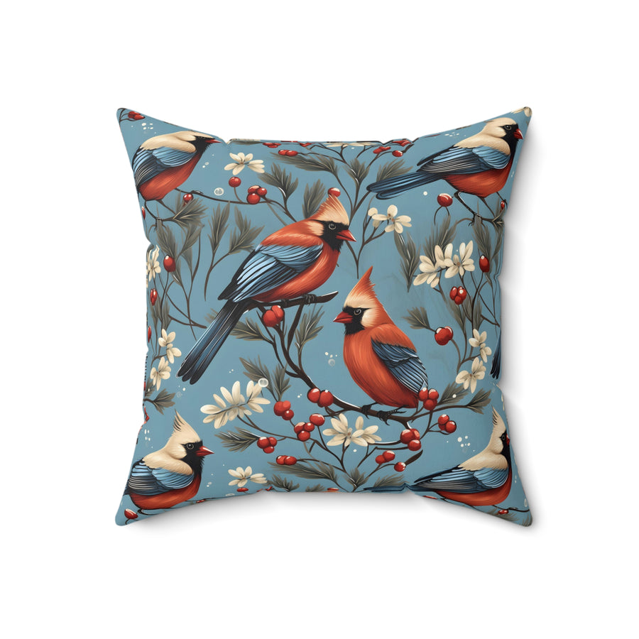 Waltz of The Cardinals Holiday Square Pillow