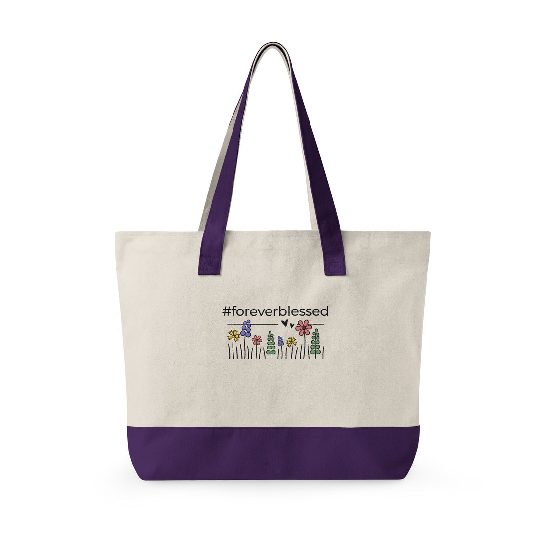 Forever Blessed Zippered Canvas Tote