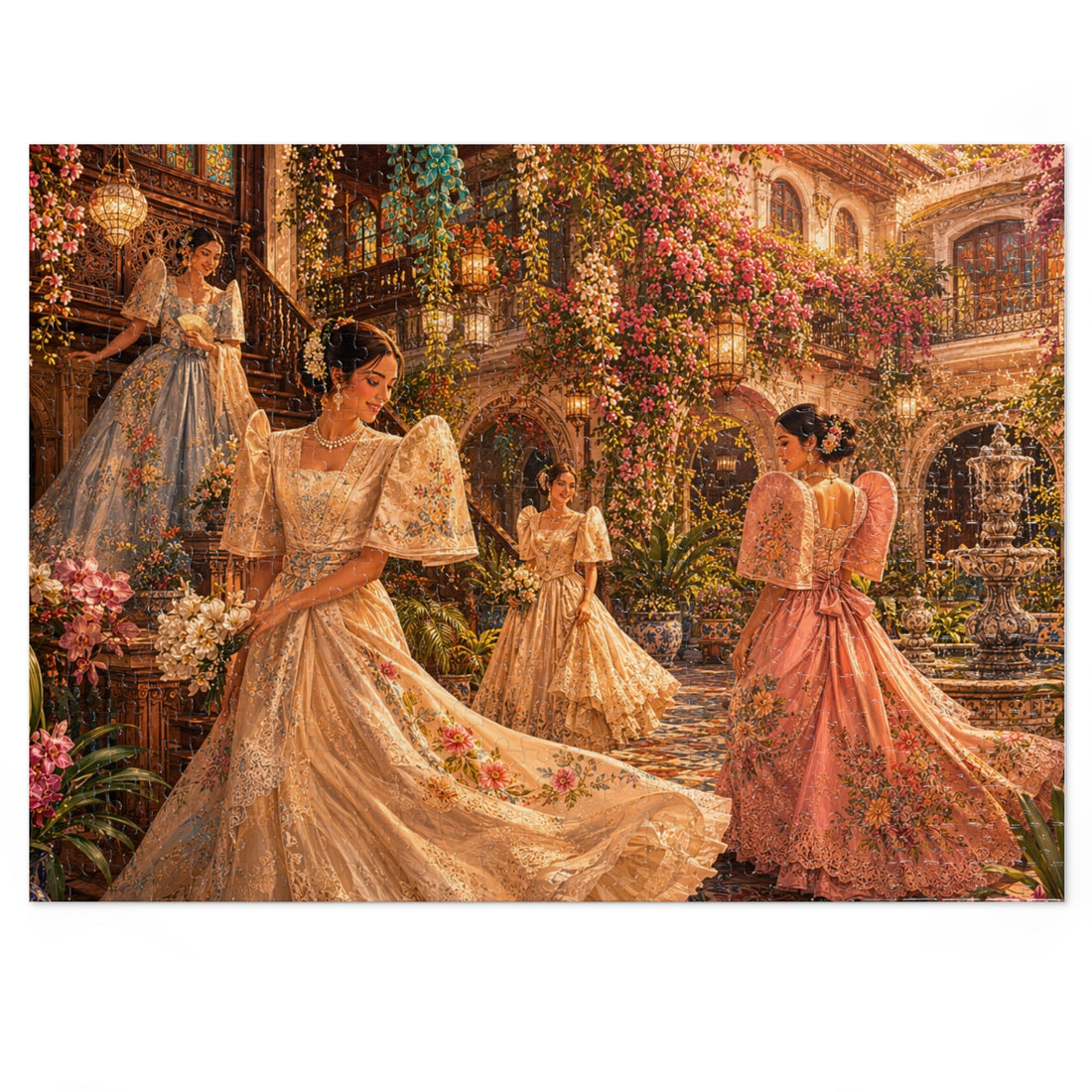 Filipiniana Courtyard Promenade Jigsaw Puzzle with Tin (252, 500, 1000 pieces)