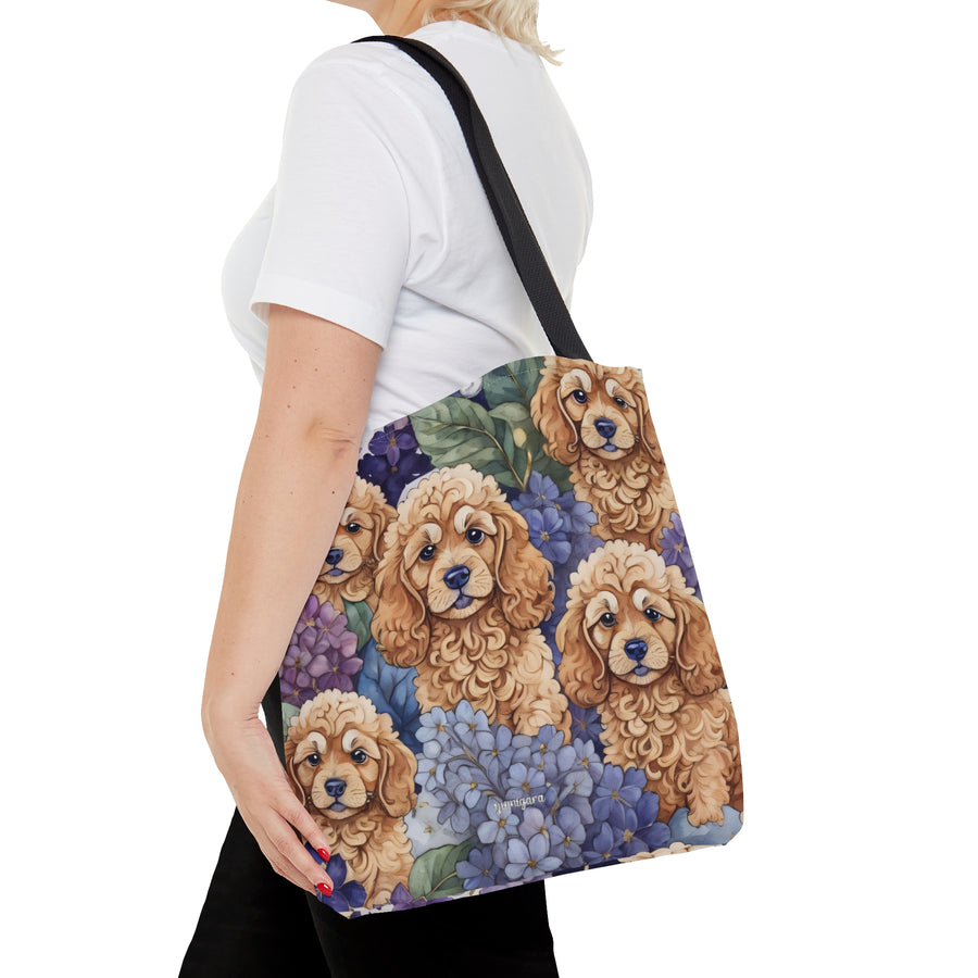 Goldendoodle Hydrangea Peek-a-Boo Tote Bag