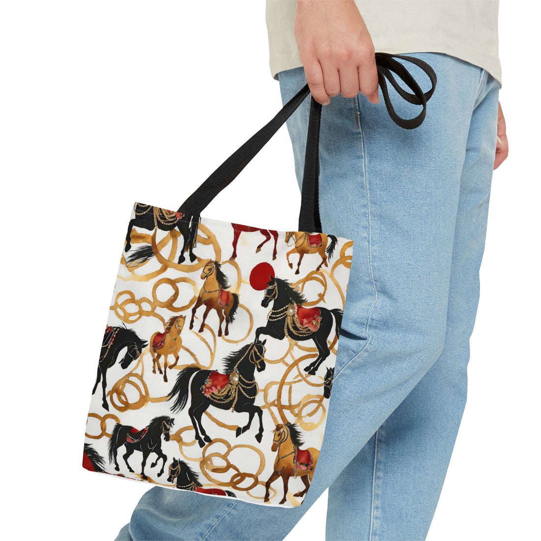 Equine Chainlink Elegance Luxury Shopping Tote Bag