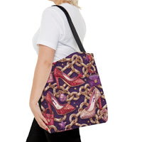 Chic Couture Crimson Glamorous Shopping Tote Bag