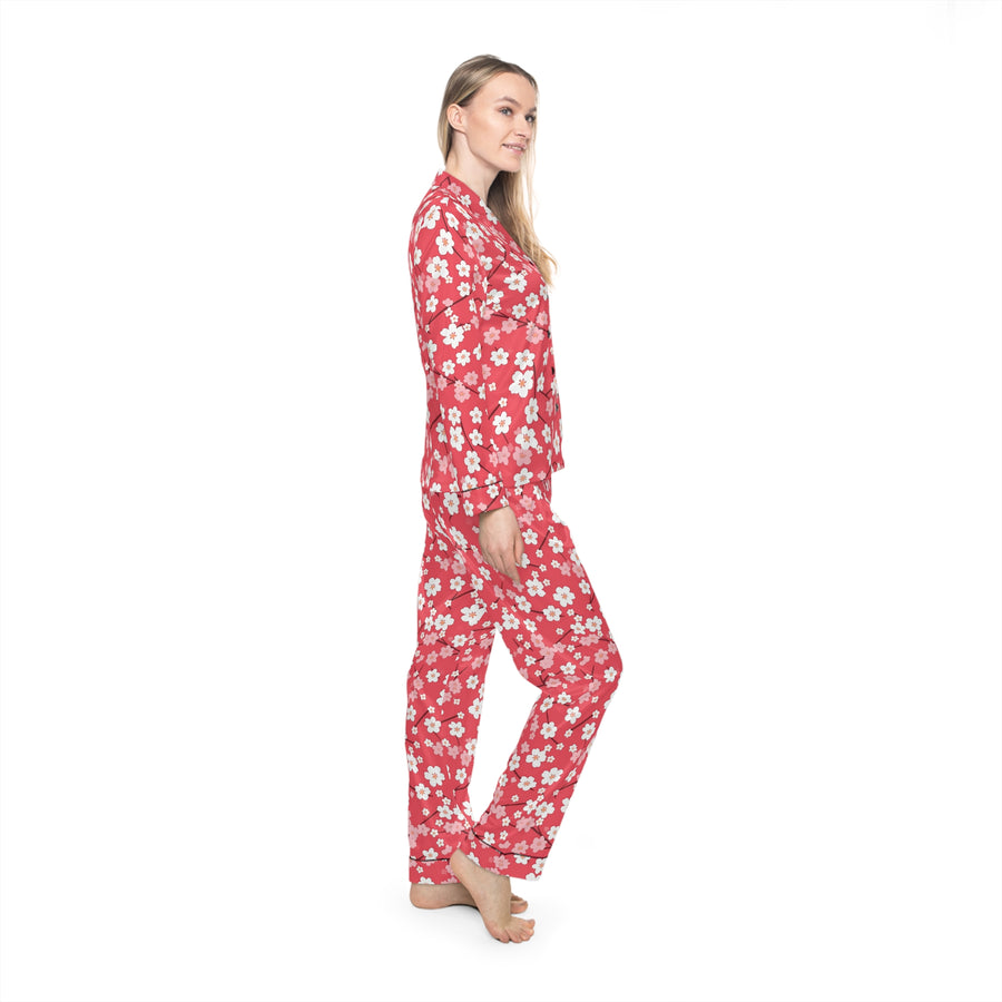 Cherry Prim Women's Luxury Satin Pajamas