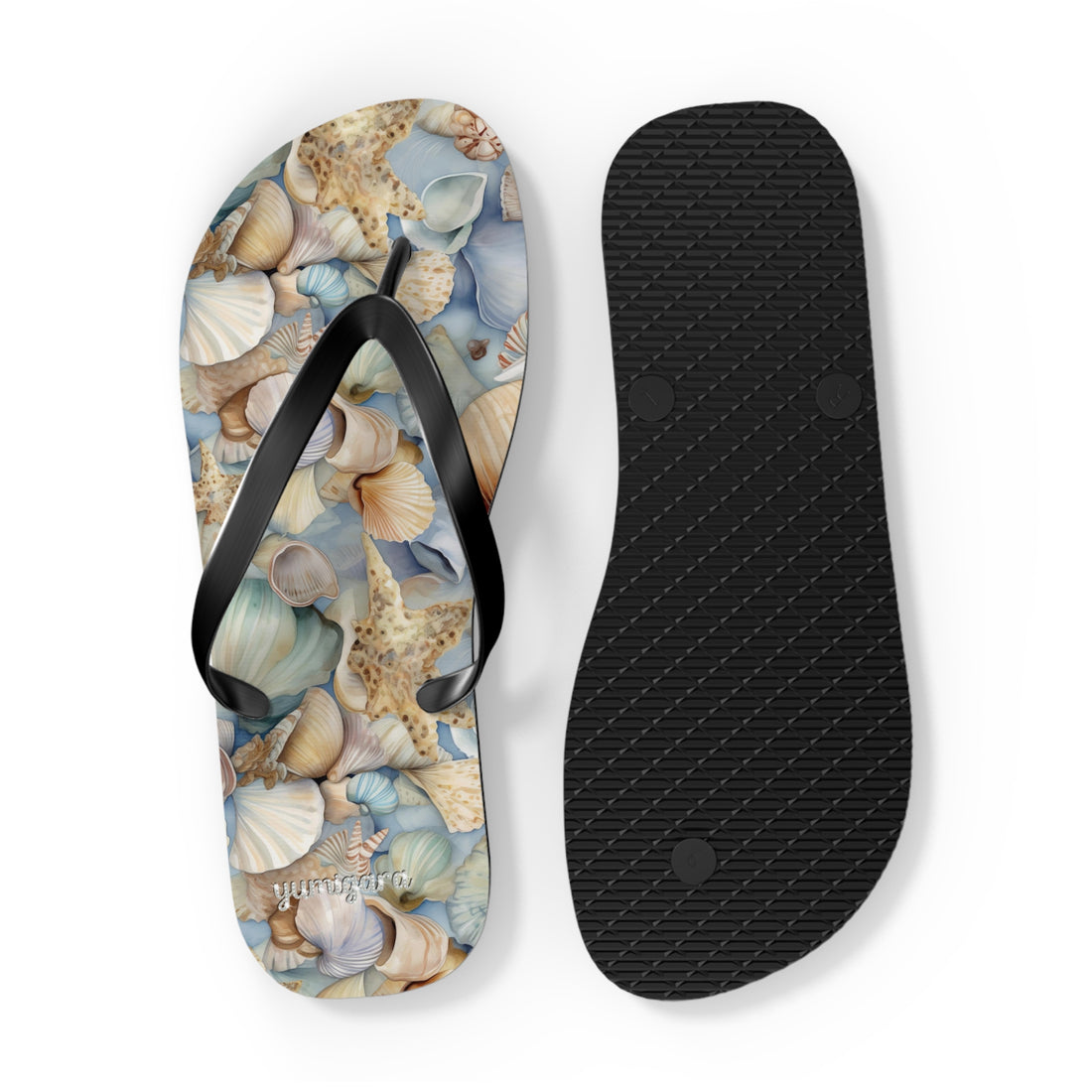 Seaside Serenity Seashell Flip-Flops: Walk in Coastal Comfort