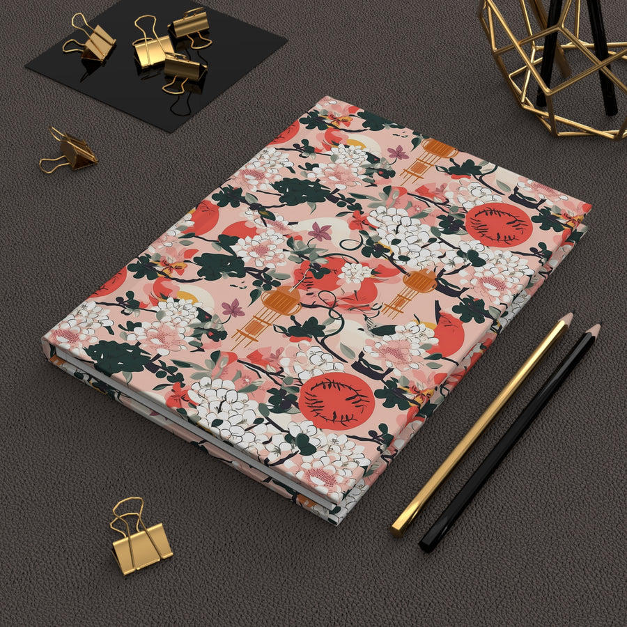 Oriental Blossoms Hardcover Journal Matte