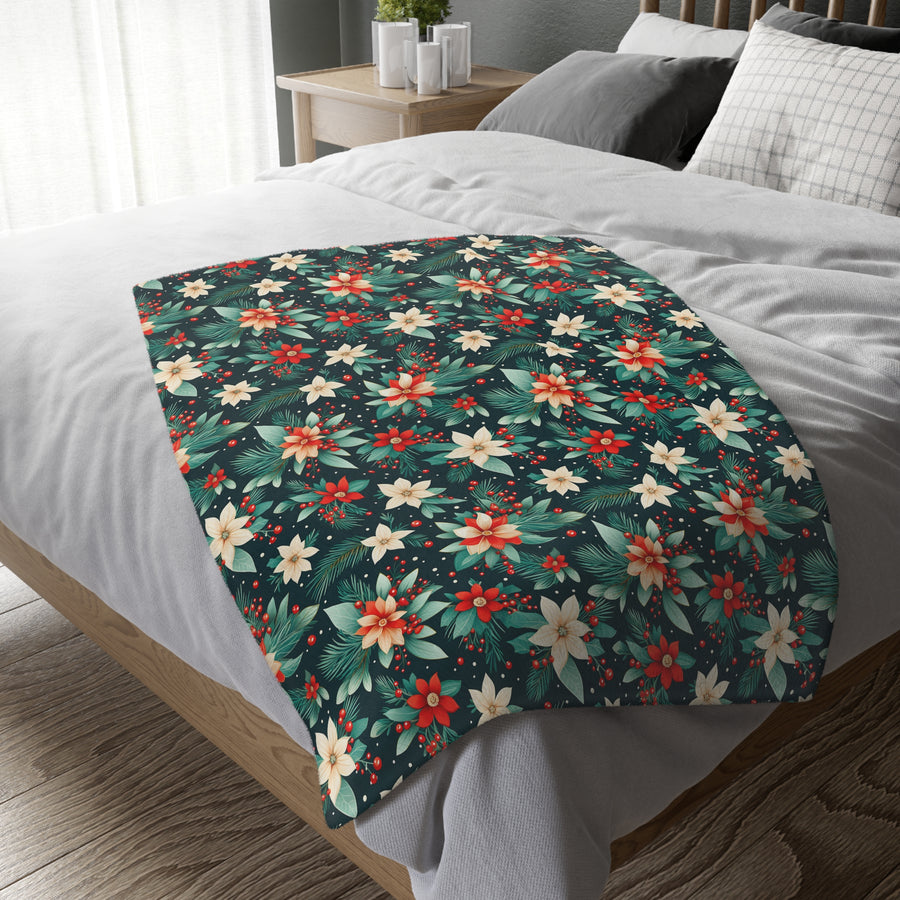 Home For The Holiday Reversible Velveteen Minky Blanket