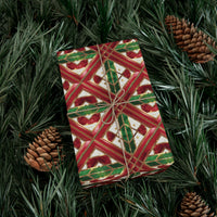 Red Green Gold Geometric Gift Wrap Papers