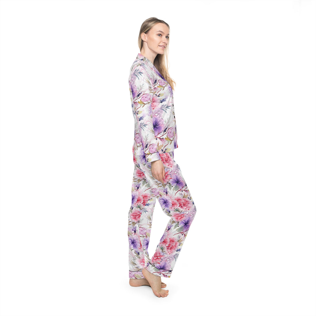 Peony Fantasy Women's Luxury Satin Pajamas