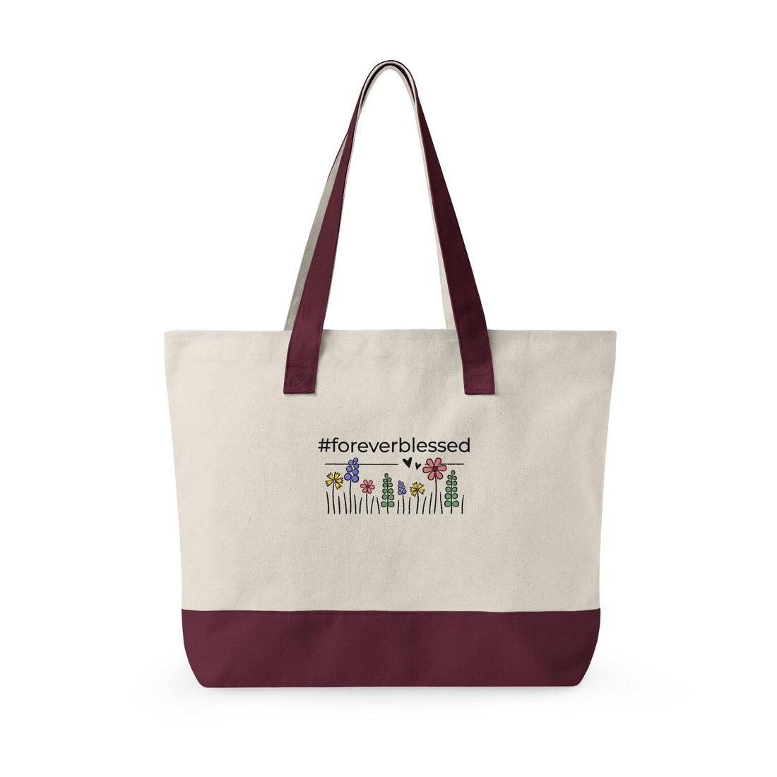 Forever Blessed Zippered Canvas Tote