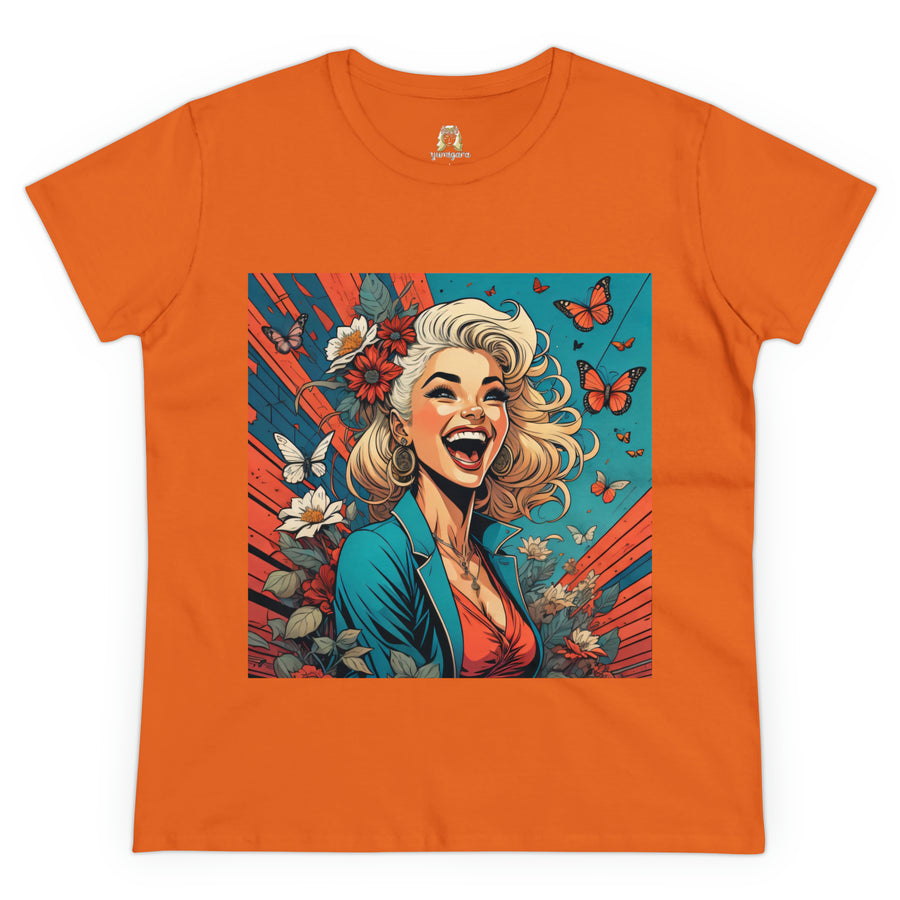 Happiness Laughter and Butterflies Marilyn Women's Midweight Cotton Tee