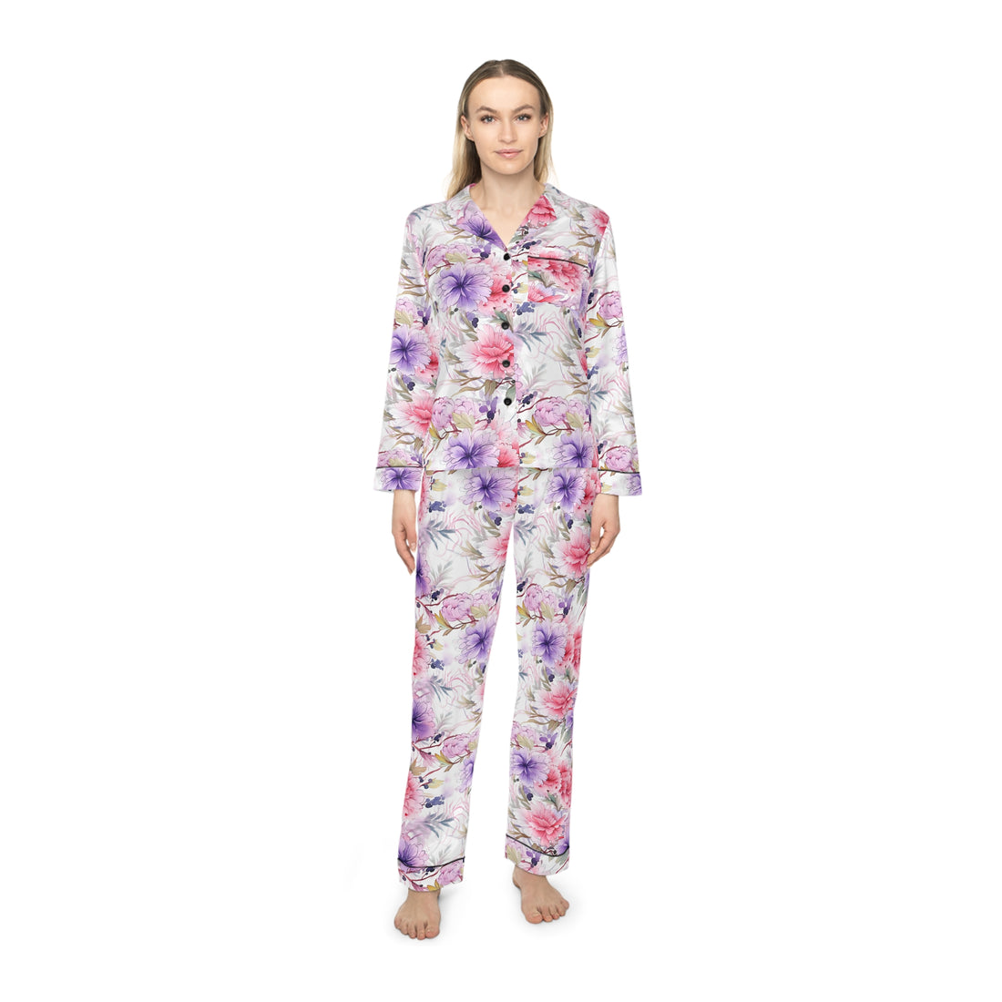 Peony Fantasy Women's Luxury Satin Pajamas