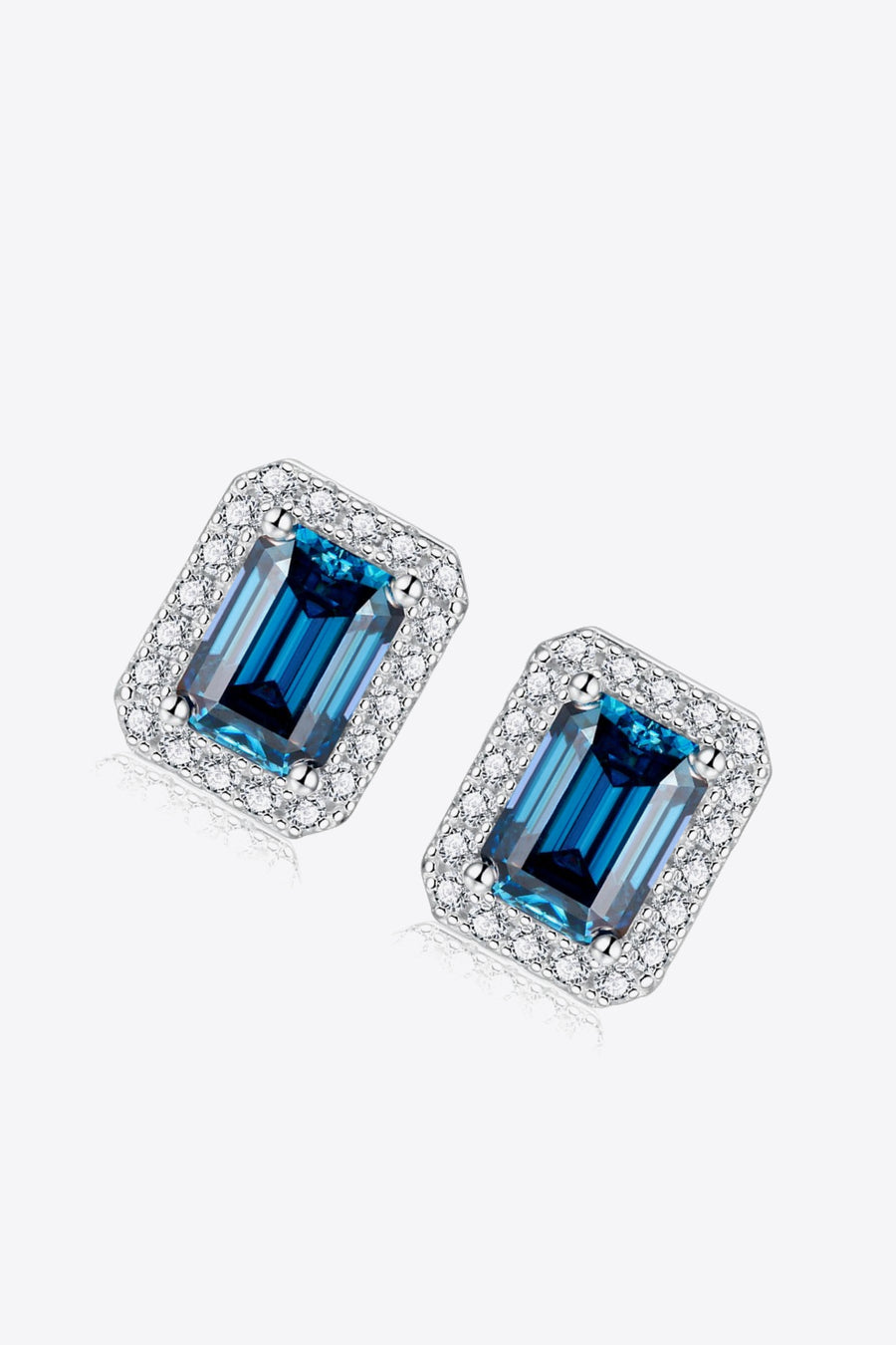 Ignite Me With Indigo 2 Carat Moissanite Stud Earrings