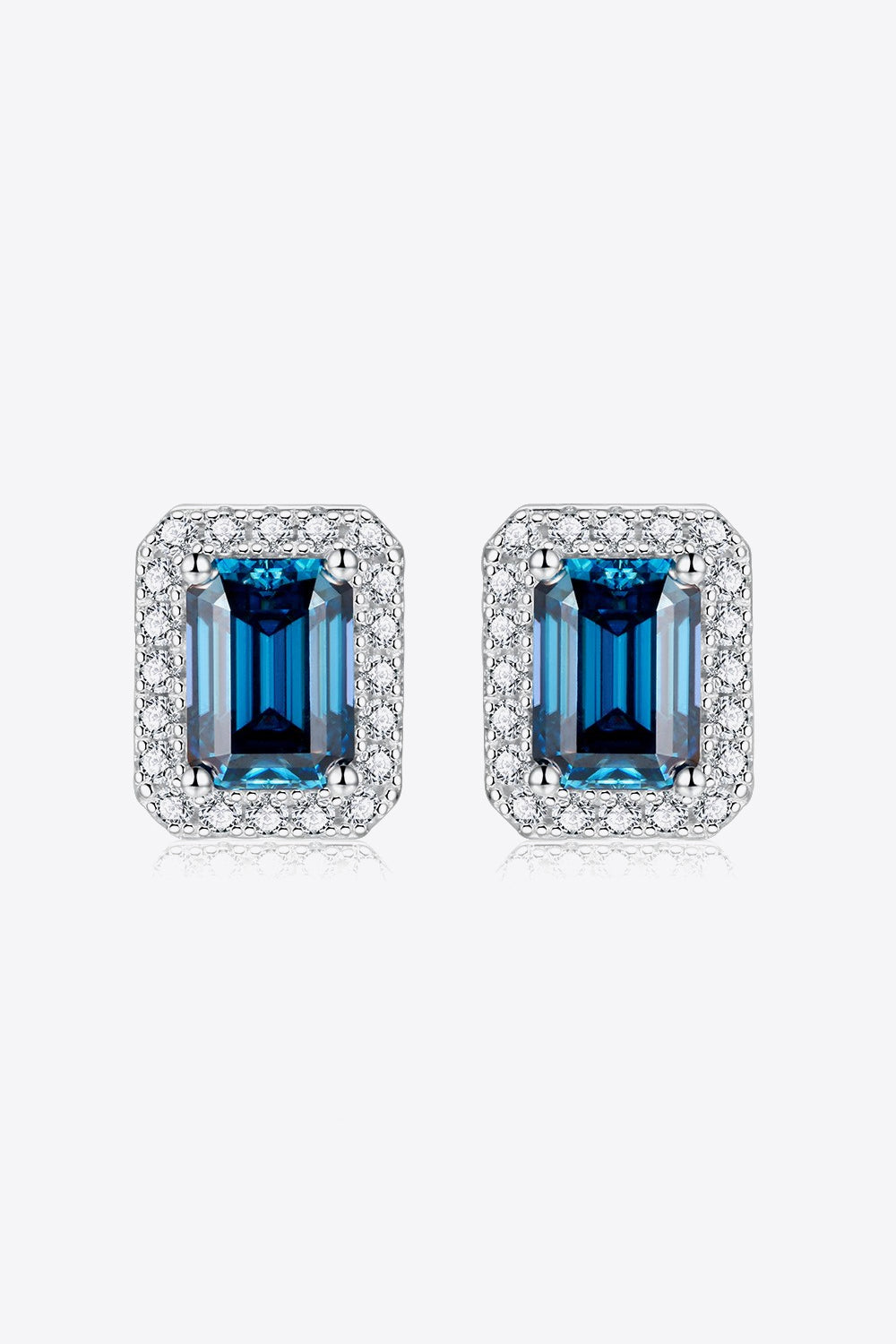 Ignite Me With Indigo 2 Carat Moissanite Stud Earrings