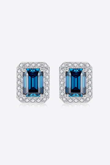 Ignite Me With Indigo 2 Carat Moissanite Stud Earrings