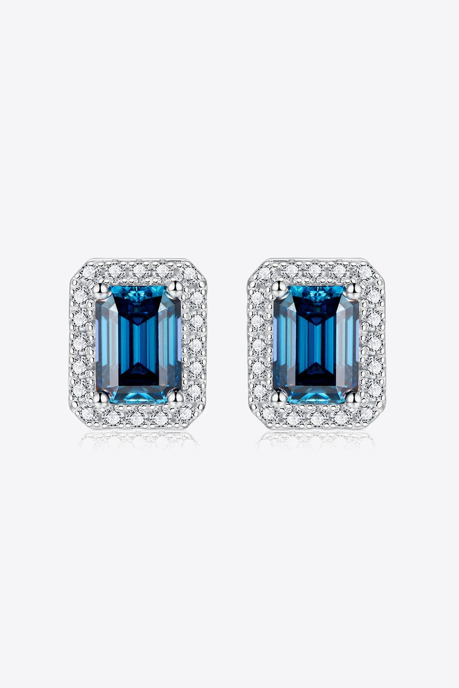 Ignite Me With Indigo 2 Carat Moissanite Stud Earrings