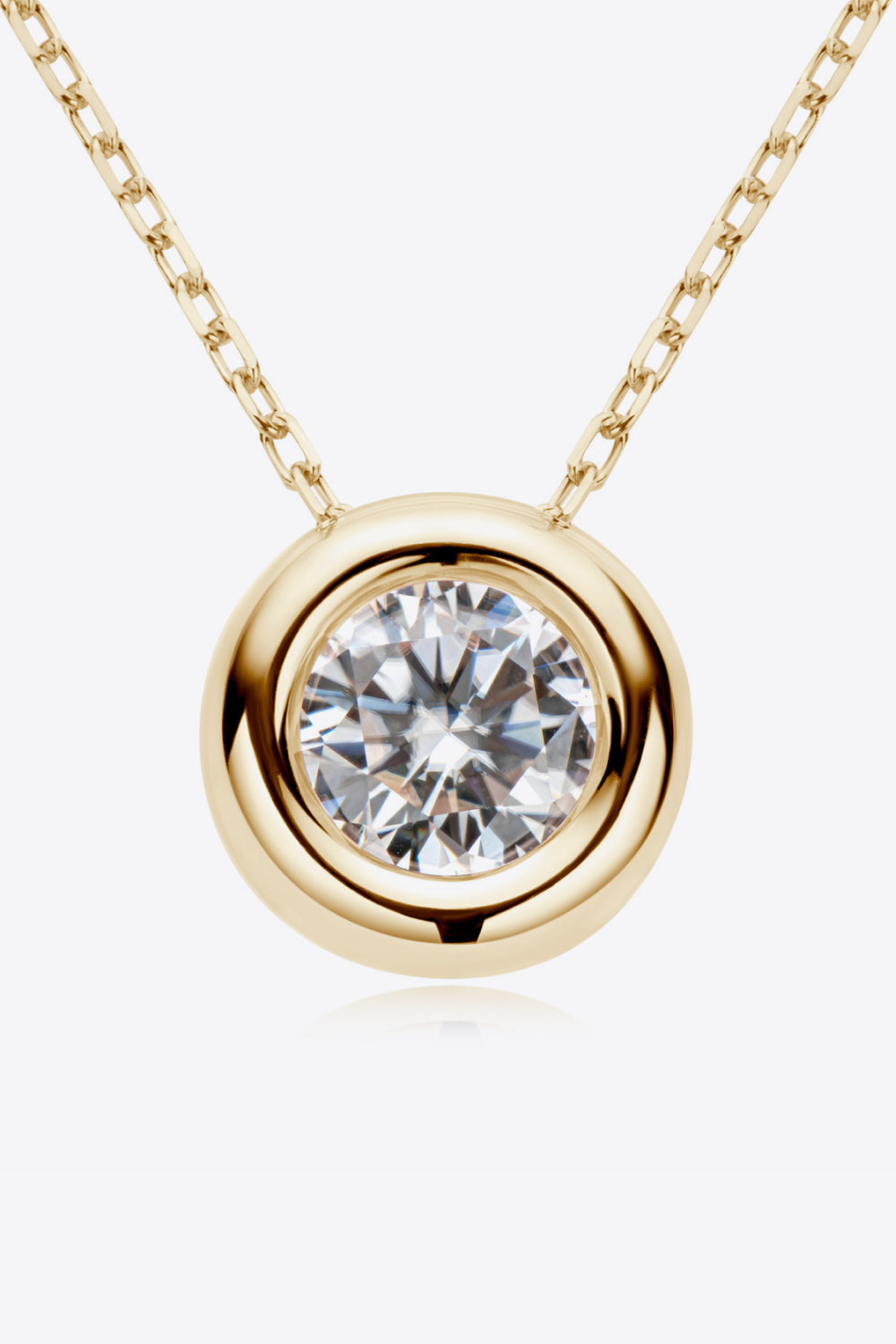 Simple Solitude 1 Carat Moissanite Pendant 925 Sterling Silver Necklace