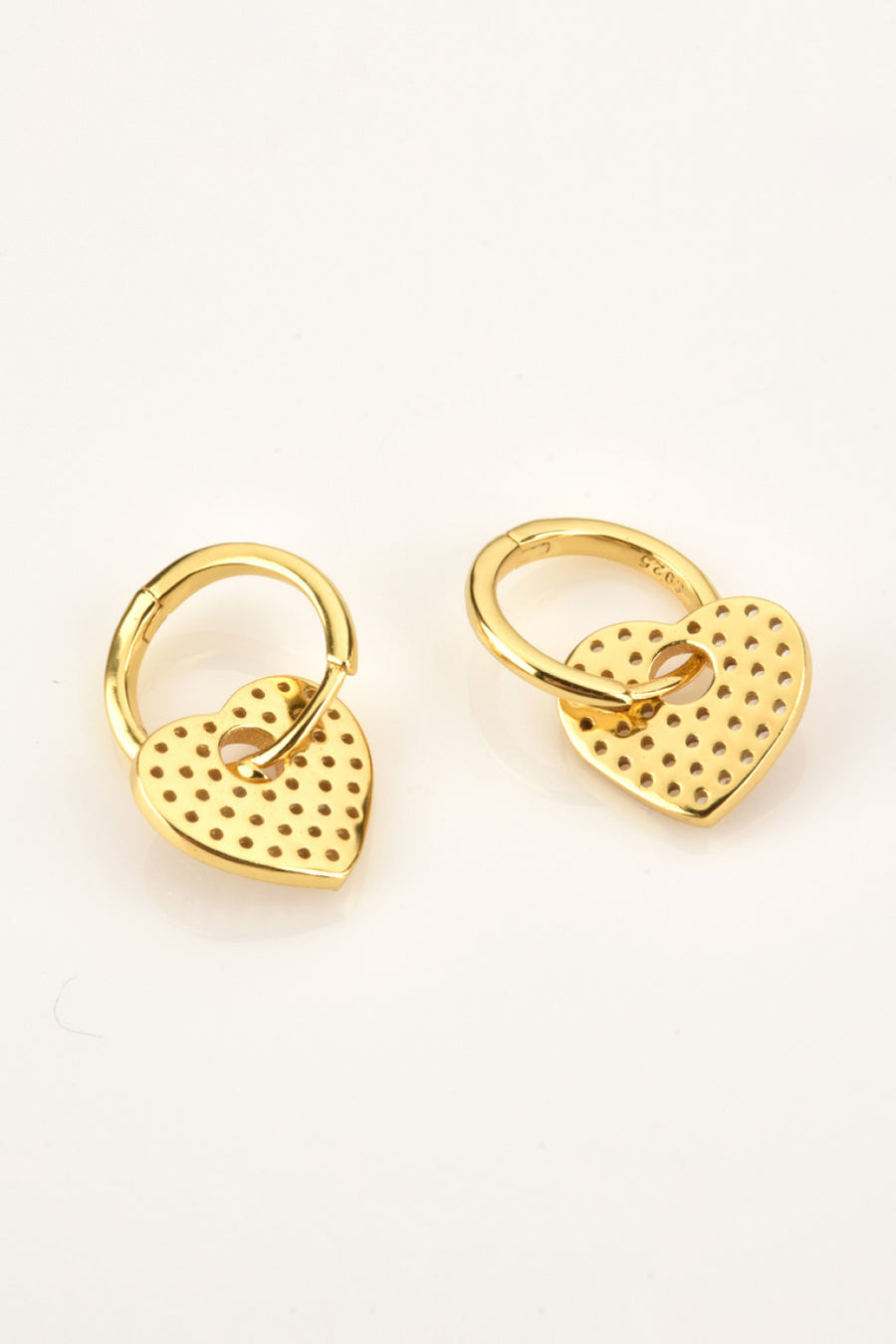 Open My Heart Zircon Heart Drop Huggie Earrings