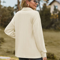 Collared Neck Long Sleeve Blouse