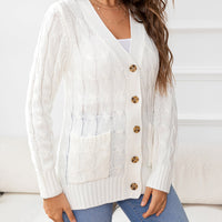 Work to Vacay Button Down Cable-Knit Cardigan