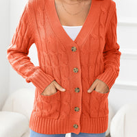 Work to Vacay Button Down Cable-Knit Cardigan