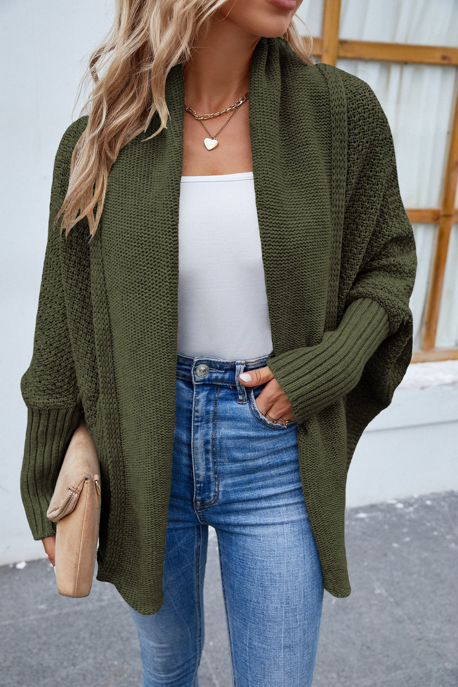 Great Comfort Open Front Long Sleeve Cardigan