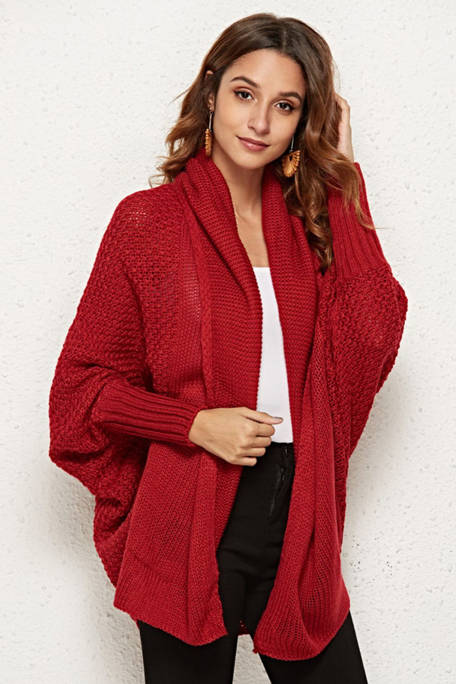 Spread Your Wings And Fly Open Front Dolman Sleeve Longline Cardigan