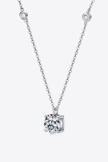 Minnie 2 Carat Moissanite 4-Prong 925 Sterling Silver Necklace