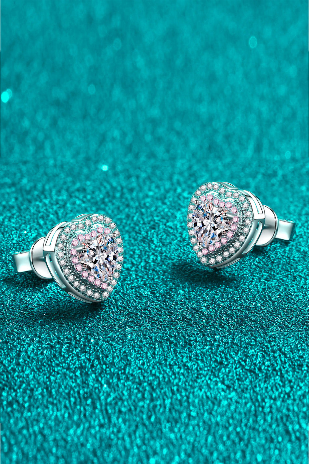 First Love Moissanite Heart-Shaped Stud Earrings