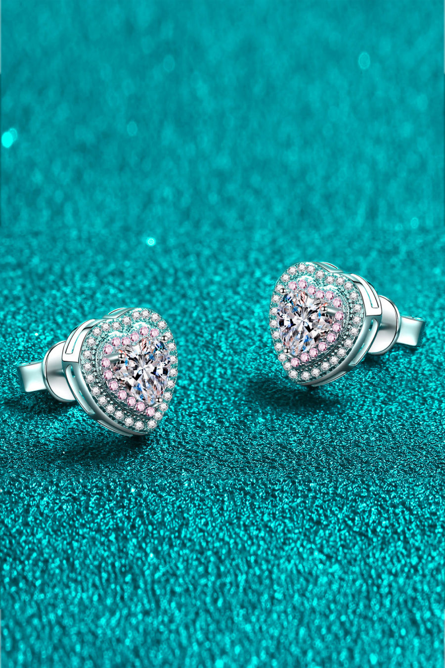 First Love Moissanite Heart-Shaped Stud Earrings