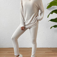 Ribbed Top and Pants Lounge Set