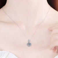 Build You Up Moissanite Round Pendant Chain Necklace