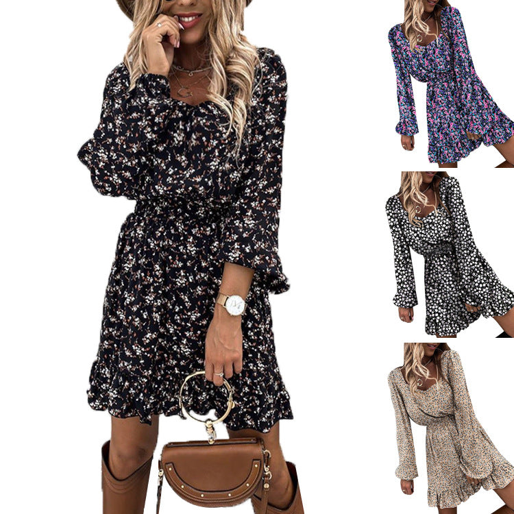 Perfect Petals Floral Chiffon Long Sleeve Dress