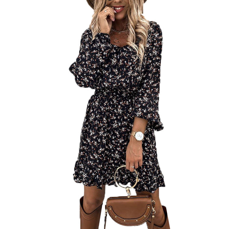 Perfect Petals Floral Chiffon Long Sleeve Dress